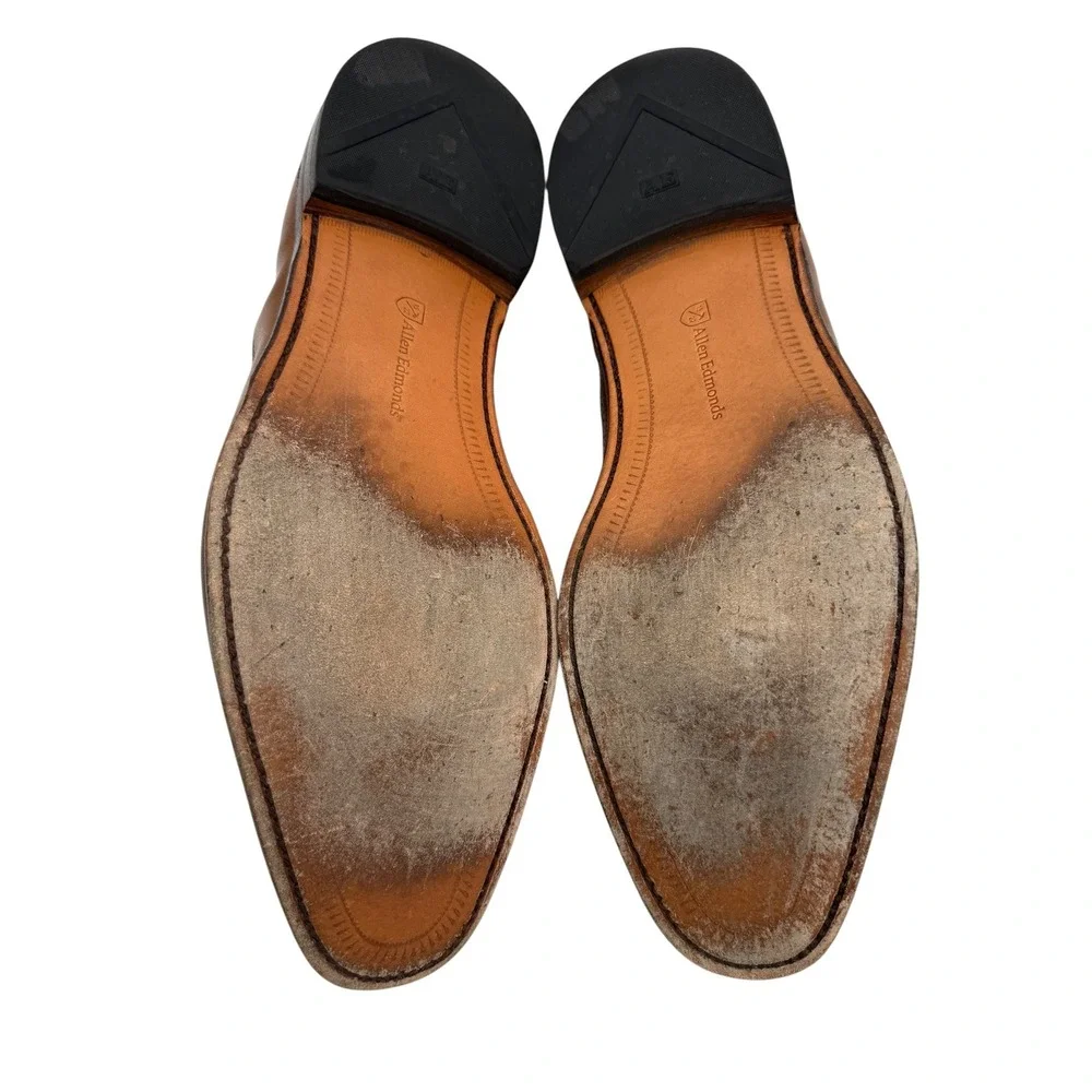 Allen Edmonds Leiden Weave Wingtip Bluchers Brown Leather Dress Shoes 14 1996